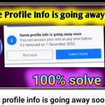 some profile info is going away soon Fix 100%